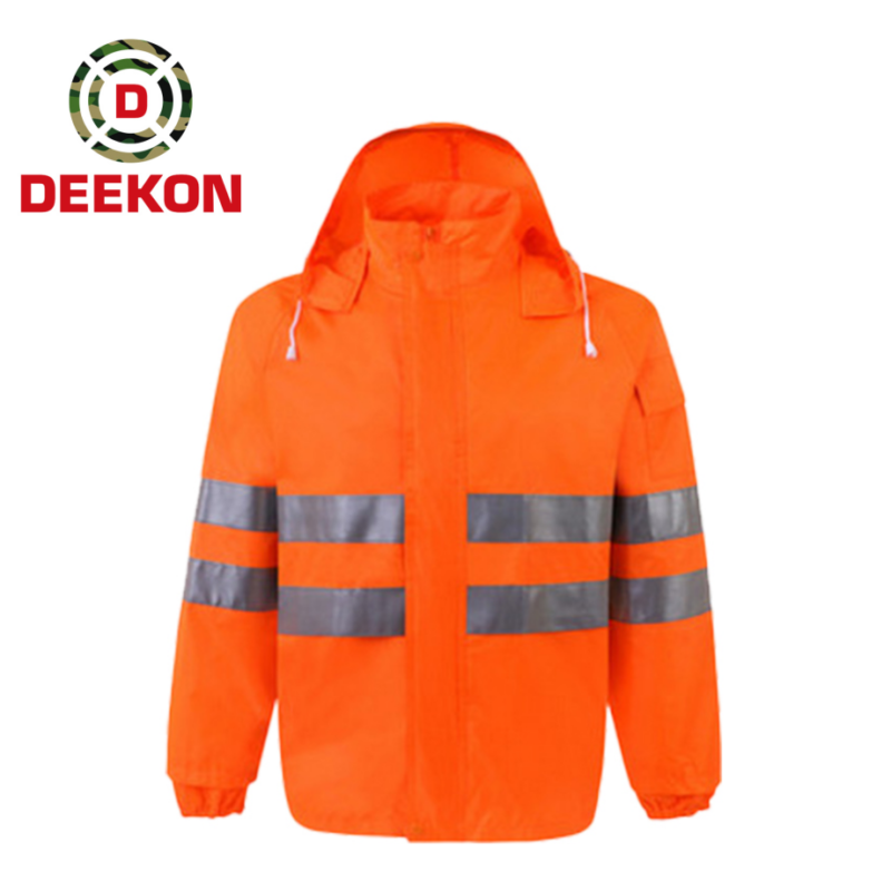 DEEKON Reflective Technician Security Jacket with Hood – Model DK-RJ-011