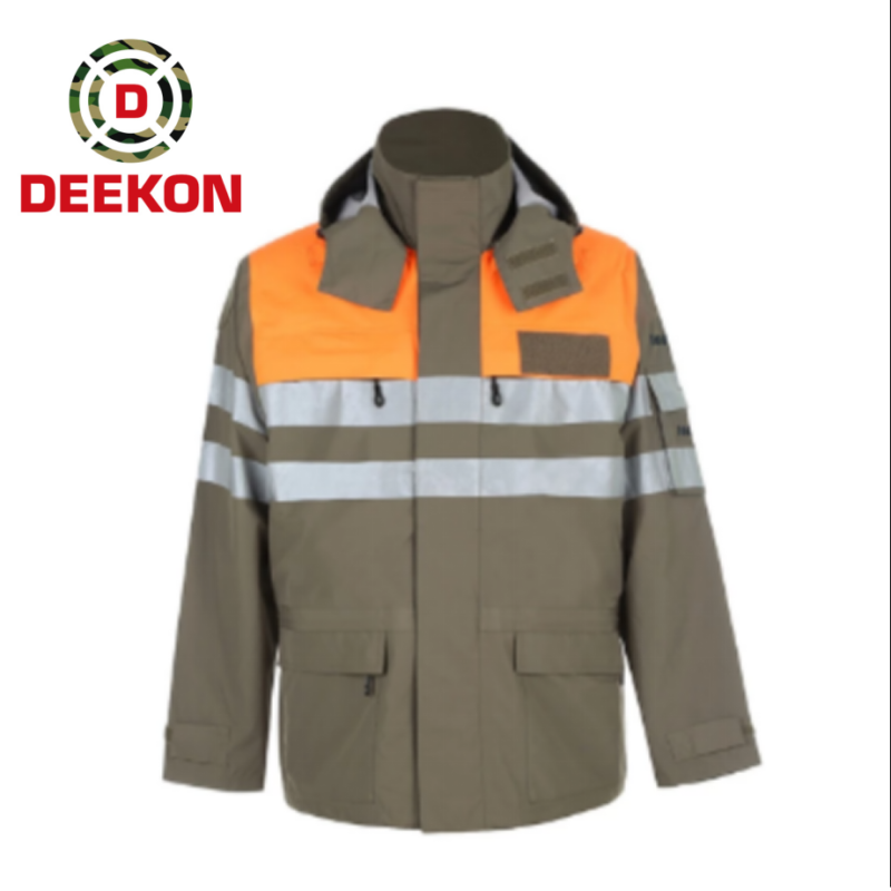 DEEKON Windproof High Visibility Tactical Fire-Retardant Rain Jacket – Model DK-RJ-007