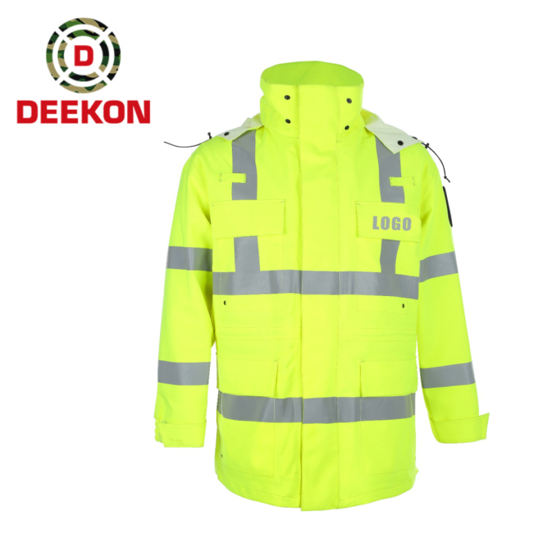 DEEKON Yellow Reflective Stripe Security Jacket – Model DK-RJ-009