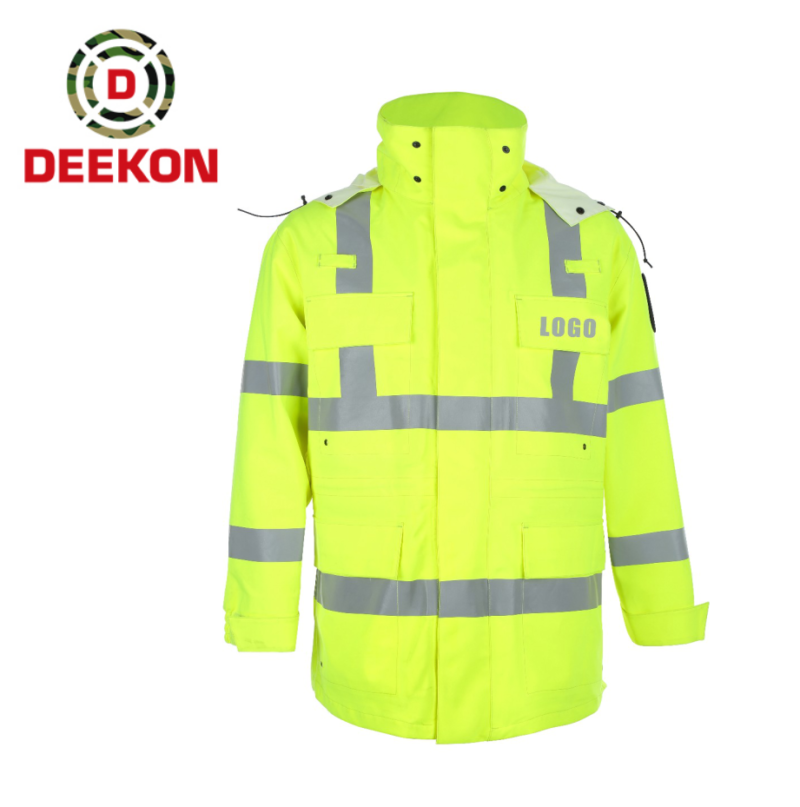DEEKON Yellow Reflective Stripe Security Jacket – Model DK-RJ-009